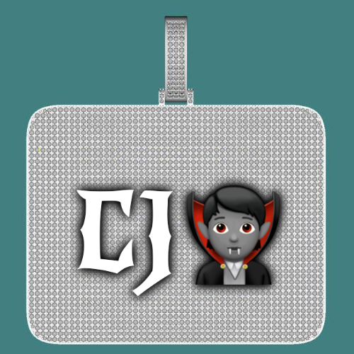 CUSTOM LETTER NECKLACE 3D BIG SQUARE