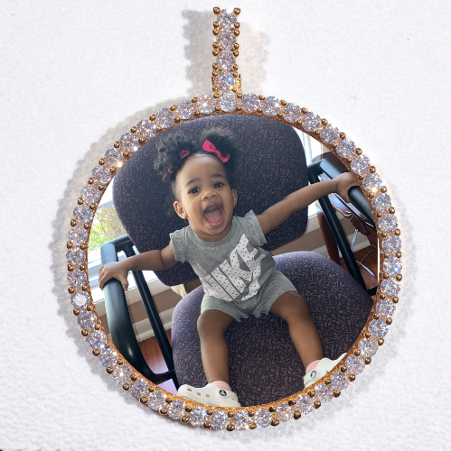 LARGE 3D CIRCLE CUSTOM PICTURE PENDANT