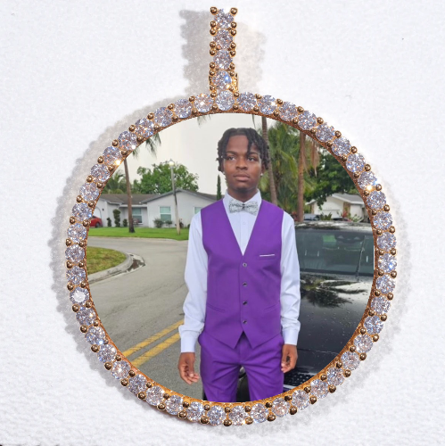 LARGE 3D CIRCLE CUSTOM PICTURE PENDANT