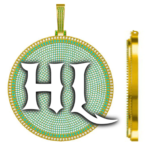 CUSTOM LETTER NECKLACE 3D BIG DISC