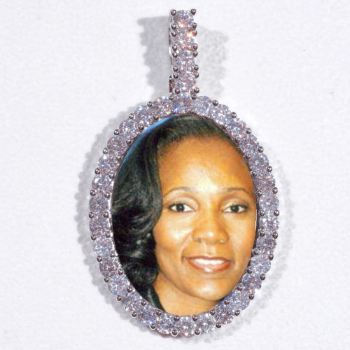Large 3D Oval Custom Picture Pendant