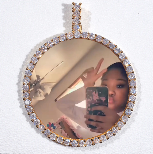 LARGE 3D CIRCLE CUSTOM PICTURE PENDANT