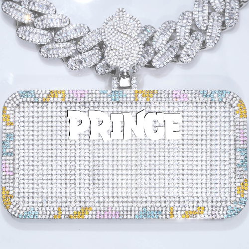 CUSTOM LETTER NECKLACE 3D COLORFUL SQUARE
