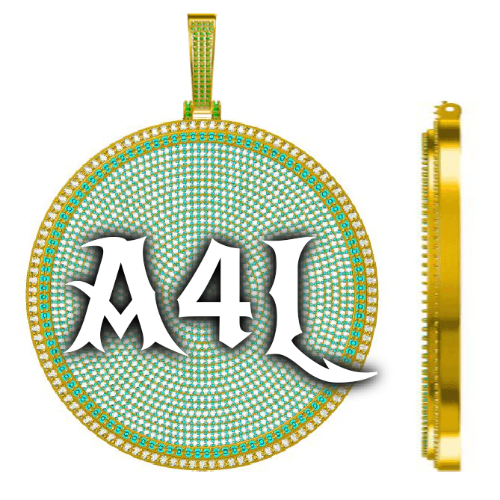 CUSTOM LETTER NECKLACE 3D BIG DISC