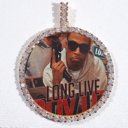 LARGE 3D CIRCLE CUSTOM PICTURE PENDANT