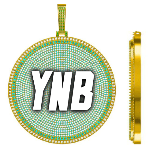 CUSTOM LETTER NECKLACE 3D BIG DISC
