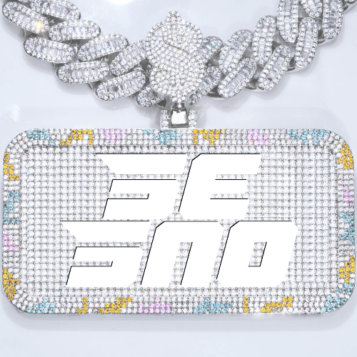 CUSTOM LETTER NECKLACE 3D COLORFUL SQUARE