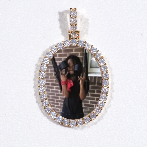 3D Oval Custom Picture Pendant