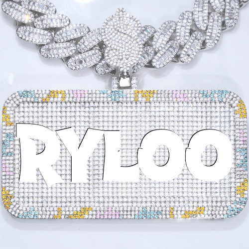 CUSTOM LETTER NECKLACE 3D COLORFUL SQUARE