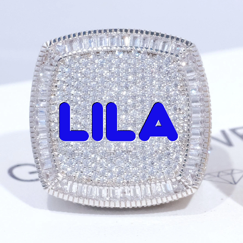CUSTOM LETTER 3D ICED RING