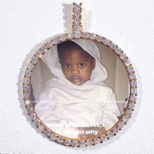 LARGE 3D CIRCLE CUSTOM PICTURE PENDANT