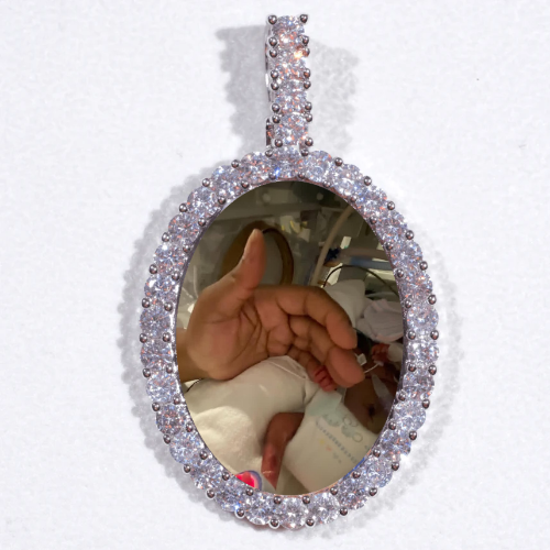 Large 3D Oval Custom Picture Pendant