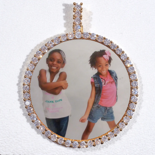 LARGE 3D CIRCLE CUSTOM PICTURE PENDANT