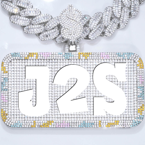 CUSTOM LETTER NECKLACE 3D COLORFUL SQUARE