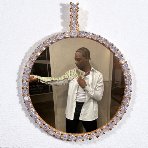 LARGE 3D CIRCLE CUSTOM PICTURE PENDANT
