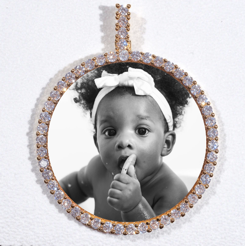 LARGE 3D CIRCLE CUSTOM PICTURE PENDANT