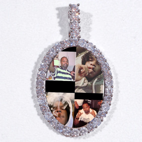 Large 3D Oval Custom Picture Pendant