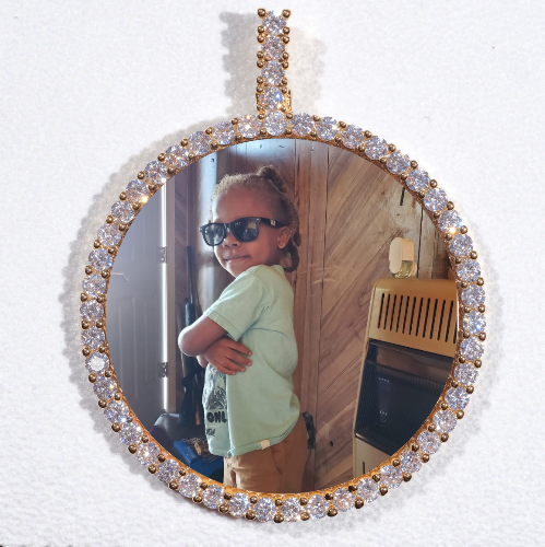 LARGE 3D CIRCLE CUSTOM PICTURE PENDANT