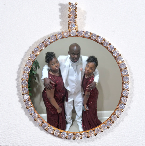 LARGE 3D CIRCLE CUSTOM PICTURE PENDANT