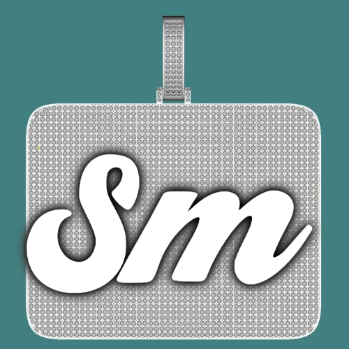 CUSTOM LETTER NECKLACE 3D BIG SQUARE