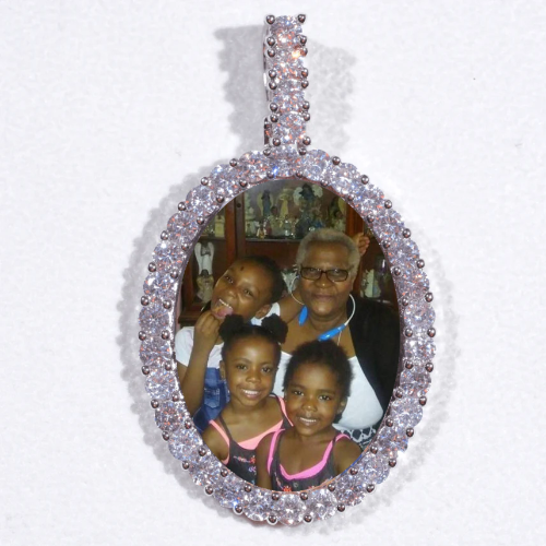 Large 3D Oval Custom Picture Pendant
