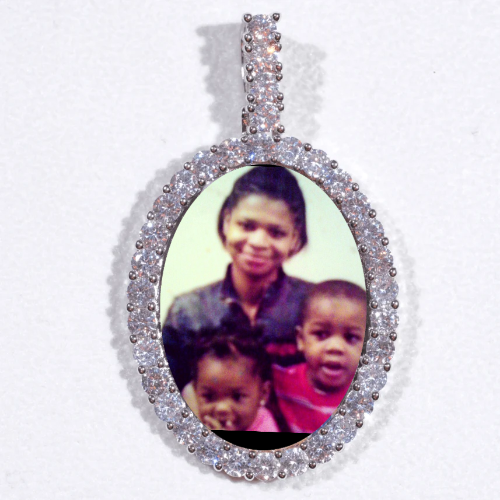 Large 3D Oval Custom Picture Pendant
