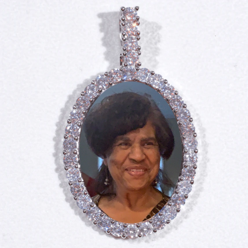 Large 3D Oval Custom Picture Pendant