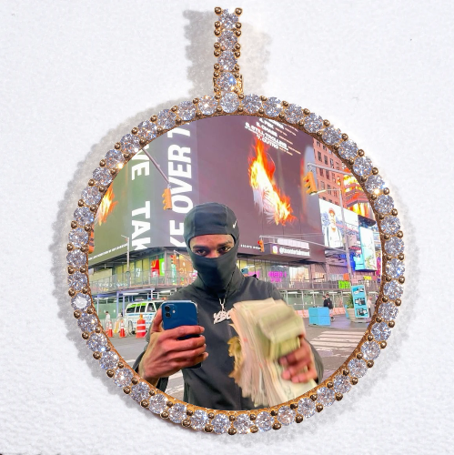 LARGE 3D CIRCLE CUSTOM PICTURE PENDANT