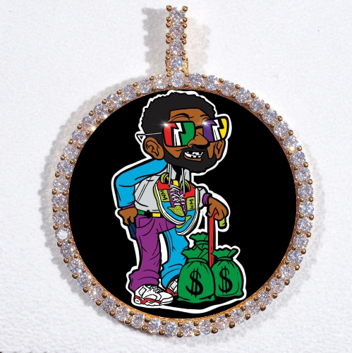 LARGE 3D CIRCLE CUSTOM PICTURE PENDANT