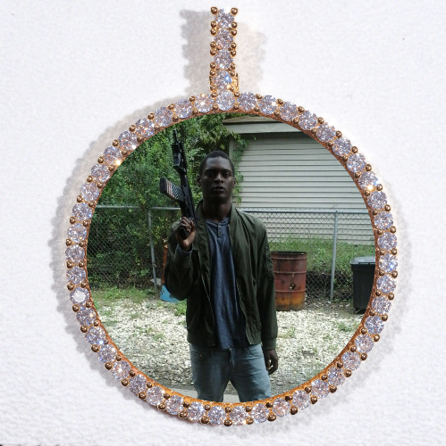 LARGE 3D CIRCLE CUSTOM PICTURE PENDANT