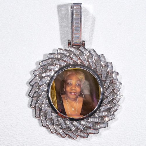 Large 3D Baguette Custom Picture Pendant