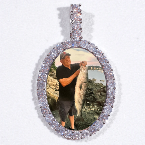 Large 3D Oval Custom Picture Pendant