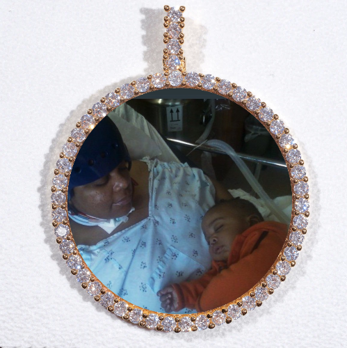 LARGE 3D CIRCLE CUSTOM PICTURE PENDANT