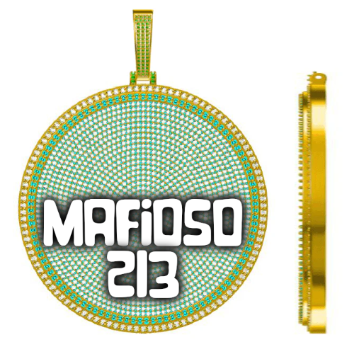 CUSTOM LETTER NECKLACE 3D BIG DISC