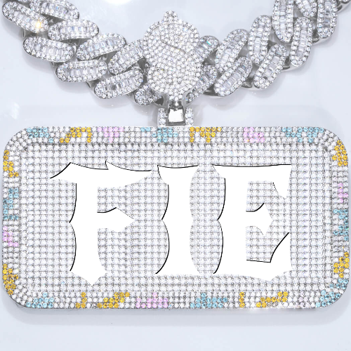 CUSTOM LETTER NECKLACE 3D COLORFUL SQUARE