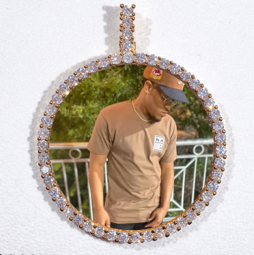 LARGE 3D CIRCLE CUSTOM PICTURE PENDANT