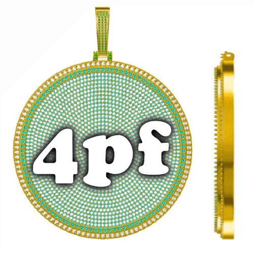 CUSTOM LETTER NECKLACE 3D BIG DISC