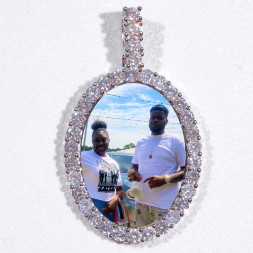 Large 3D Oval Custom Picture Pendant