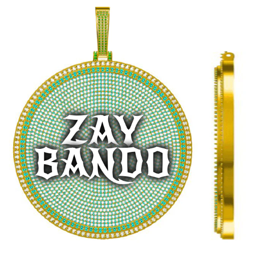 CUSTOM LETTER NECKLACE 3D BIG DISC