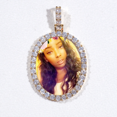 3D Oval Custom Picture Pendant