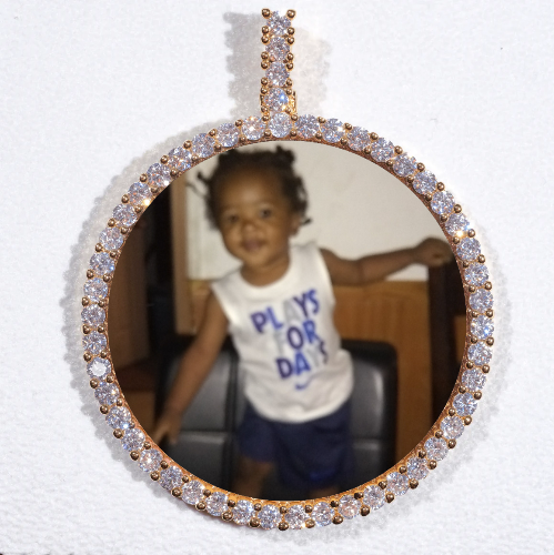 LARGE 3D CIRCLE CUSTOM PICTURE PENDANT