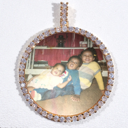 LARGE 3D CIRCLE CUSTOM PICTURE PENDANT