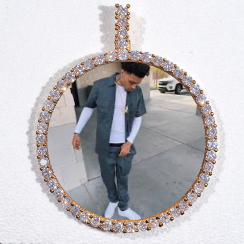 LARGE 3D CIRCLE CUSTOM PICTURE PENDANT