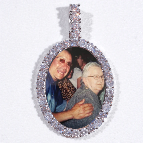 Large 3D Oval Custom Picture Pendant