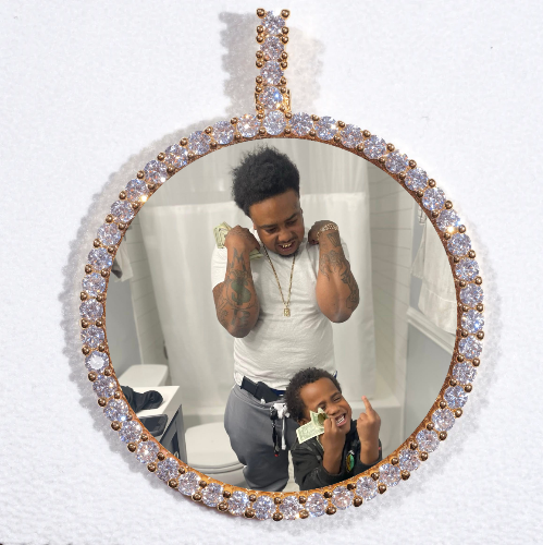 LARGE 3D CIRCLE CUSTOM PICTURE PENDANT