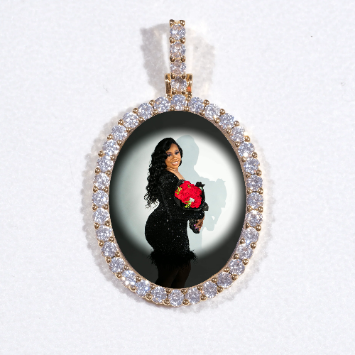3D Oval Custom Picture Pendant