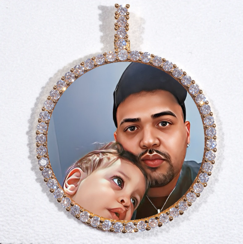 LARGE 3D CIRCLE CUSTOM PICTURE PENDANT