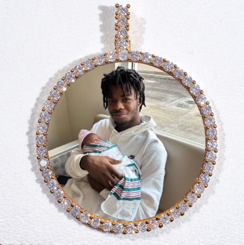 LARGE 3D CIRCLE CUSTOM PICTURE PENDANT