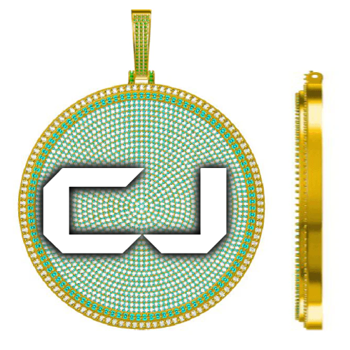 CUSTOM LETTER NECKLACE 3D BIG DISC