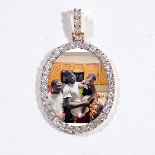 3D Oval Custom Picture Pendant